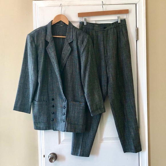 Vintage Pants - 🌟HOST PICK!🌟 80s Vintage Grey ⚡️POWER SUIT⚡️